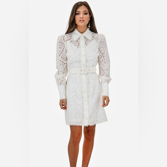 Zimmermann Ivory Eyelet Mini Dress - Picture 4 of 10